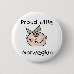 Baby Girl Proud Little Norwegian 2 Inch Round Button