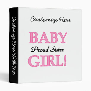 Baby Girl Proud Sister Gifts Binder
