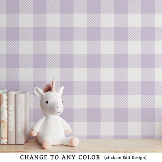 Baby Girl Purple Gingham Pattern Nursery Wallpaper (Creator Uploaded)