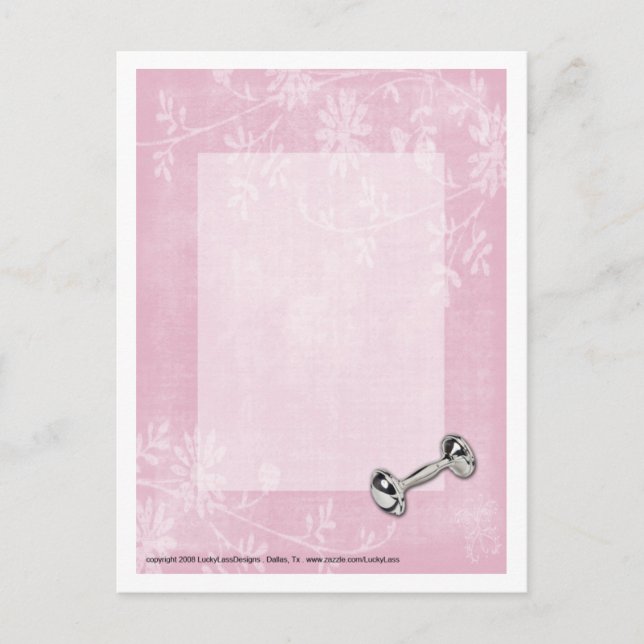 Baby Girl rose Fleurs Carte postale (Devant)
