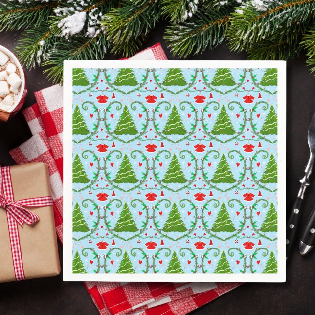 Baby Girl Santa Outfit Baby Shower Pattern Napkin (Creator Uploaded)