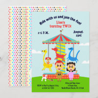 Baby girl second birthday merry-go-round party  in