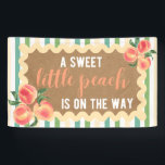 Baby Girl Shower Banner Peach Theme Party Backdrop<br><div class="desc">Welcome your guests with charm and sweetness using this adorable peach-themed baby shower banner! Featuring soft colours, sweet watercolor peaches, and the phrase "A Little Peach is on the Way", this ready-to-print sign is the perfect focal point for celebrating your baby girl. 🎀 Perfect For: Baby girl baby showers Peaches...</div>