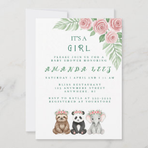 Baby Girl Shower Invitation 