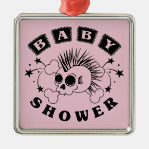 Baby Girl Shower Invite Metal Ornament