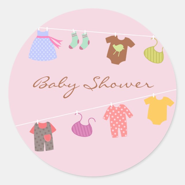 Baby Girl Shower Sticker (Front)