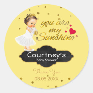 Baby Girl Shower Thank You | Princess Shower Favou Classic Round Sticker