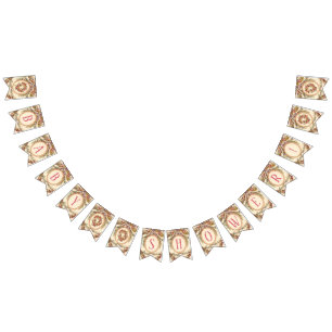 Baby Girl Shower Vintage French Watercolor Floral Bunting Flags