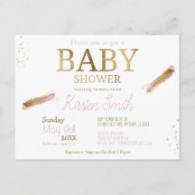 Baby Girl Simple Baby shower Invitation Cartes pos