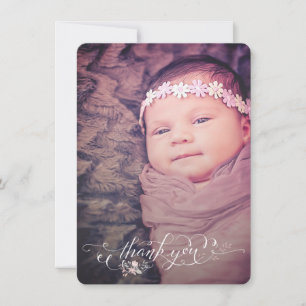 Baby Girl Sip & See Thank You Birth Announcement