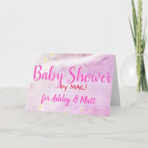 Baby Girl Soft Daisies Pink Watercolor Carte cadea