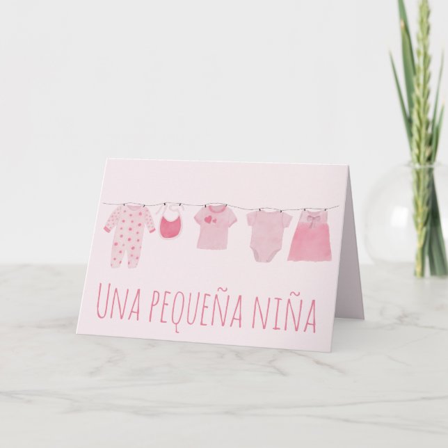 Baby Girl Spanish congratulations Card (Front)