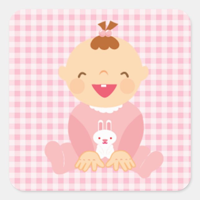 Baby Girl Square Sticker (Front)