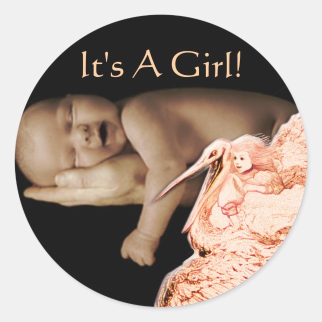 Baby Girl Stickers with your baby photo (Front)