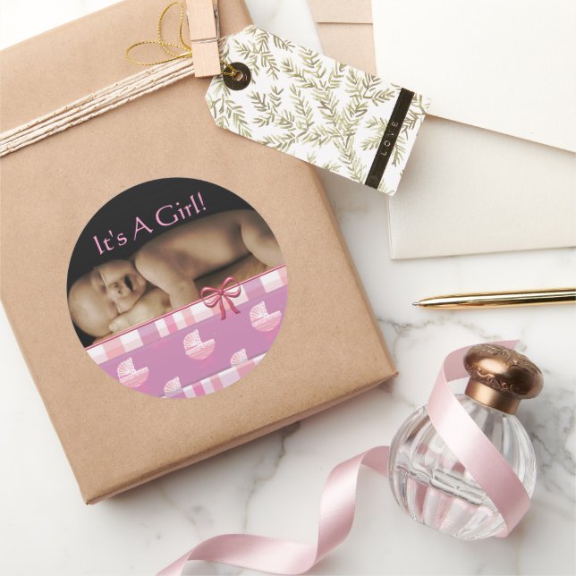 Baby Girl Stickers with your baby photo (Gifting)