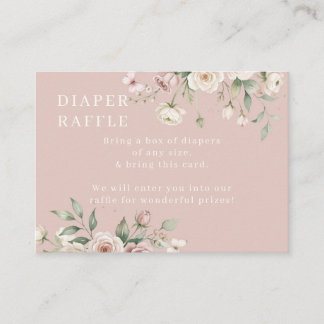 Baby Girl to Bee Pink Floral Girl Diaper Raffle Enclosure Card