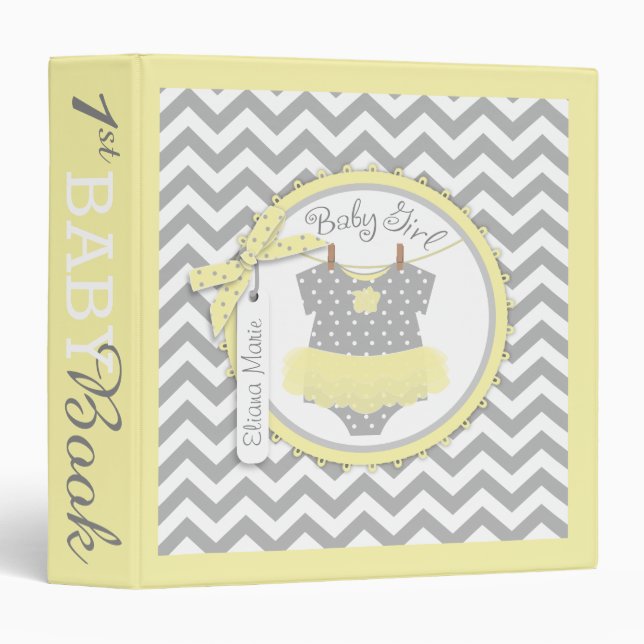 Baby Girl Tutu Memory Book Album Binder (Front/Spine)