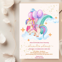 Baby Girl Unicorn Gold Glitter Baby Shower
