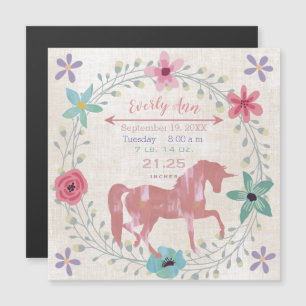 Baby Girl Unicorn Magnetic Announcements