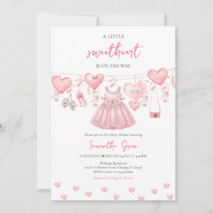 Baby Girl Valentine Baby Shower Invitation