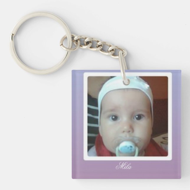 baby girl with big eyes keychain (Front)