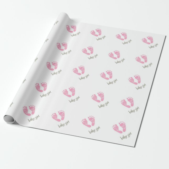 Baby Girl Wrapping Paper (Unrolled)