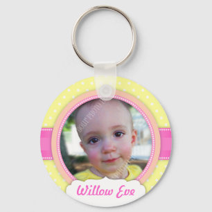 Baby Girl Yellow Custom Photo Keepsake Keychain