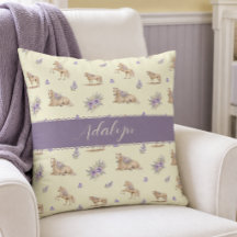 Baby Girl Yellow Purple Horse Floral Monogram