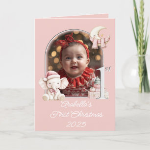~*Baby Girls First Christmas photograph Holiday Card