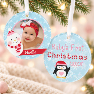 Baby Girl's First Christmas Winter Friends Ornament