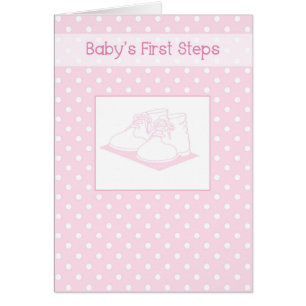 Baby Girl's First Steps, Pink Shoes, Polka Dots