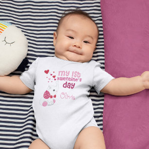 Baby Girl's First Valentine's Day Custom Bodysuit