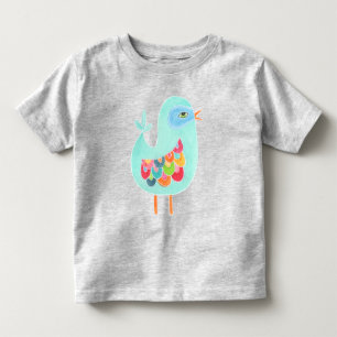 Baby Girls Illustrated Rainbow Bird Illustration Toddler T-shirt