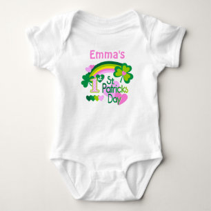 Baby Girl's Personalized First St Patricks Day Bodysuit