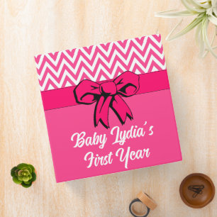 Baby Girl's Personalized First Year Photo Album Binder
