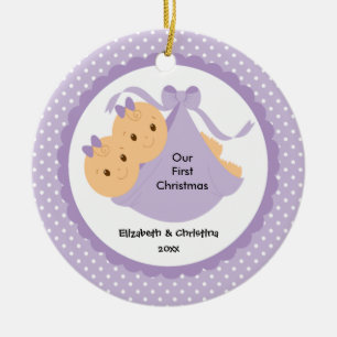 Baby Girls Twins Baby's First Christmas Ornament