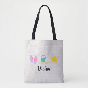 Baby Girls Watercolor Beach Trio Tote Bag