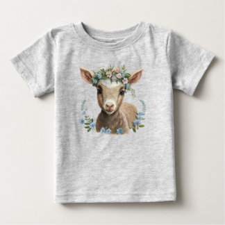 Baby Goat Flower Crown Baby T-Shirt