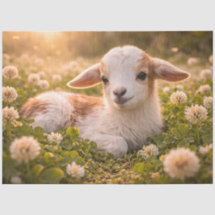 Baby Goat in Clover Meadow Spring Farm Animal  Tissue Paper