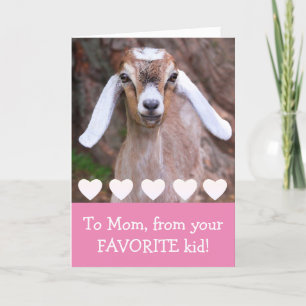 Baby Goat "To Mom" Valentine's Day  Holiday Card
