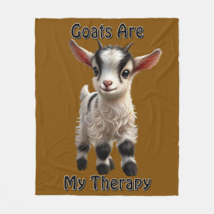 Baby Goat with Fluffy Fur and Bright Expression Fleece Blanket