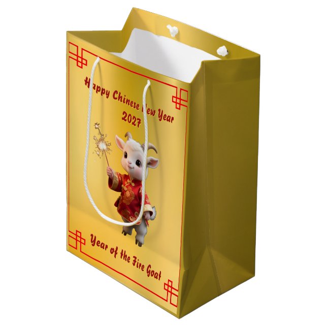 Baby Goat with Sparklers Gift Bag (Front Angled)