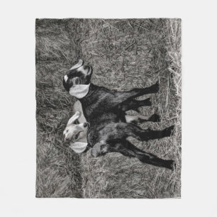 Baby Goats on the Hay Fleece Blanket