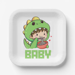 baby godzilla paper plate