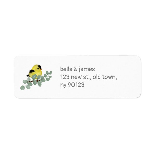 Baby Goldfinch Bird Retourner l'adresse Étiquettes (Devant)