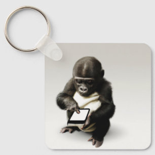 Baby gorilla Keyholder / Chibi Gorilla Key Holder  Keychain