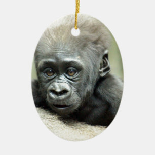 BABY GORILLA RELAXING CERAMIC ORNAMENT
