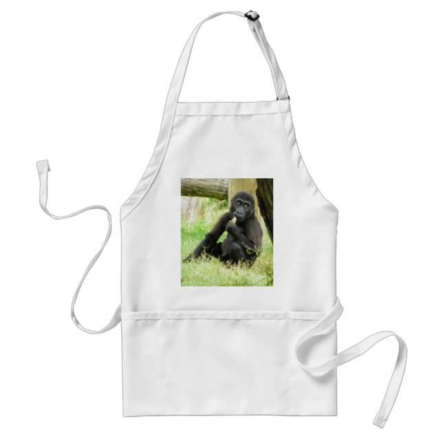 Baby Gorilla Snacking Standard Apron (Front)