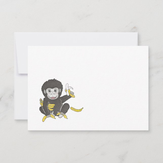 Baby Gorilla Toute Occasion Appartement Note Carte (Devant)