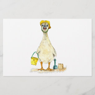Baby Gosling on the Beach Stationery